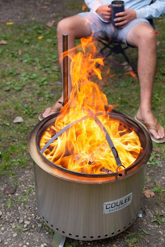 **Pre-Order** CouleeYard™ 24 Essential Bundle - Smokeless Fire Pit, Spark Screen, Ash Scoop, Fabric Cover