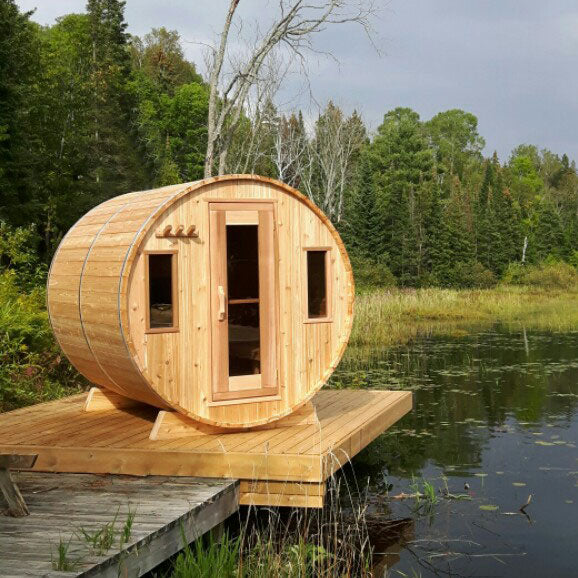 Classic Barrel Sauna Package - Made from Canadian Red Cedar (Heater Included)