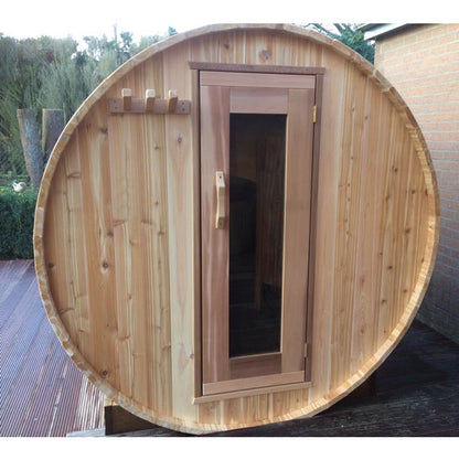 Classic Barrel Sauna with Changeroom Package – Red Cedar (Heater Included)