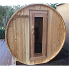 Classic Barrel Sauna with Changeroom Package – Red Cedar (Heater Included)