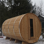 Classic Barrel Sauna with Changeroom Package – Red Cedar (Heater Included)