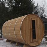 Classic Barrel Sauna with Changeroom Package – Red Cedar (Heater Included)