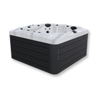Premium hot tub with dual pumps, hydrotherapy jets, and touchscreen control