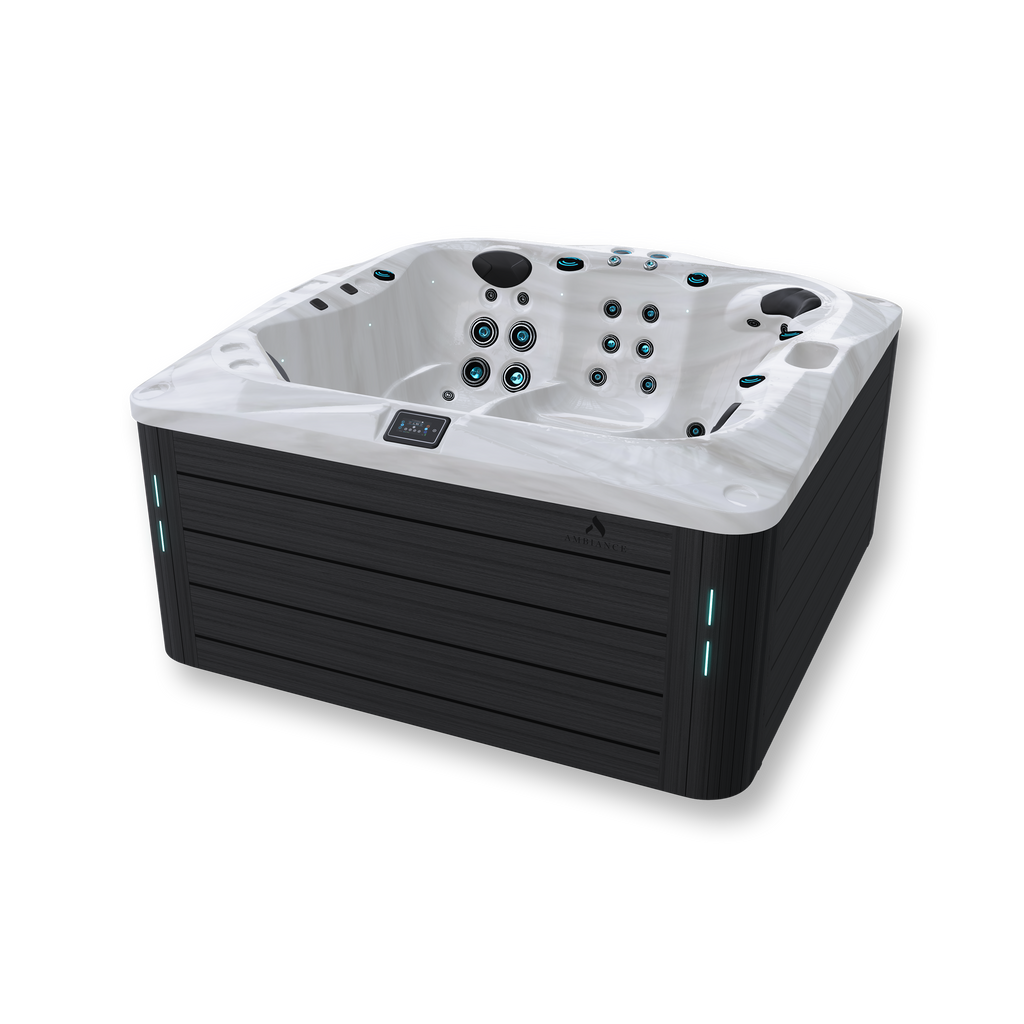 thermēa L523 hot tub available in acrylic and cabinet finish options.