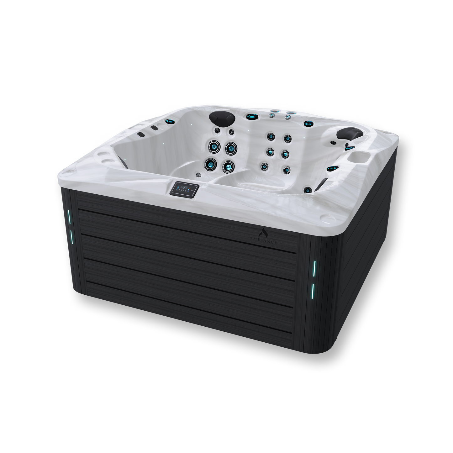thermēa L523 hot tub available in acrylic and cabinet finish options.