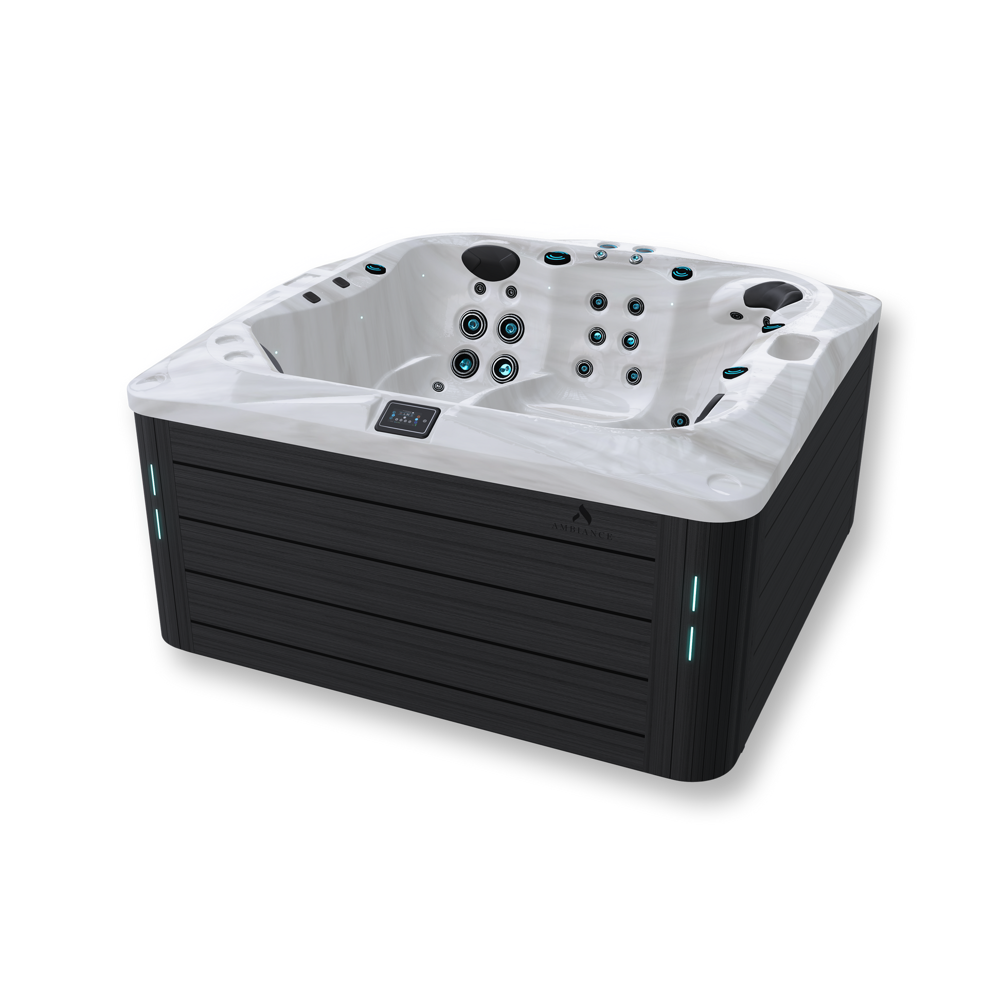 thermēa L523 hot tub available in acrylic and cabinet finish options.