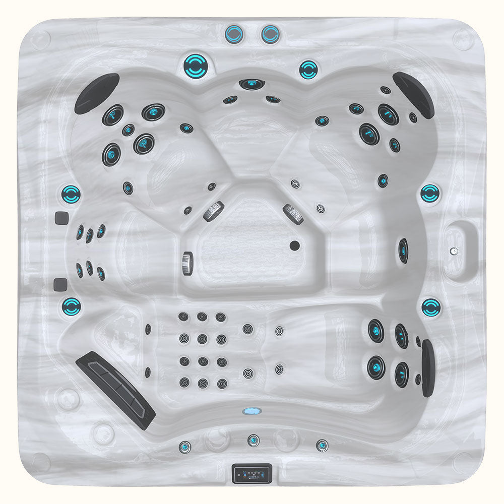 Thermēa M615 6-person spa with lounger and 53 hydrotherapy jets.